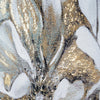 Golden White Peony II Framed Embellished Canvas Wall Art Print - 30x30
